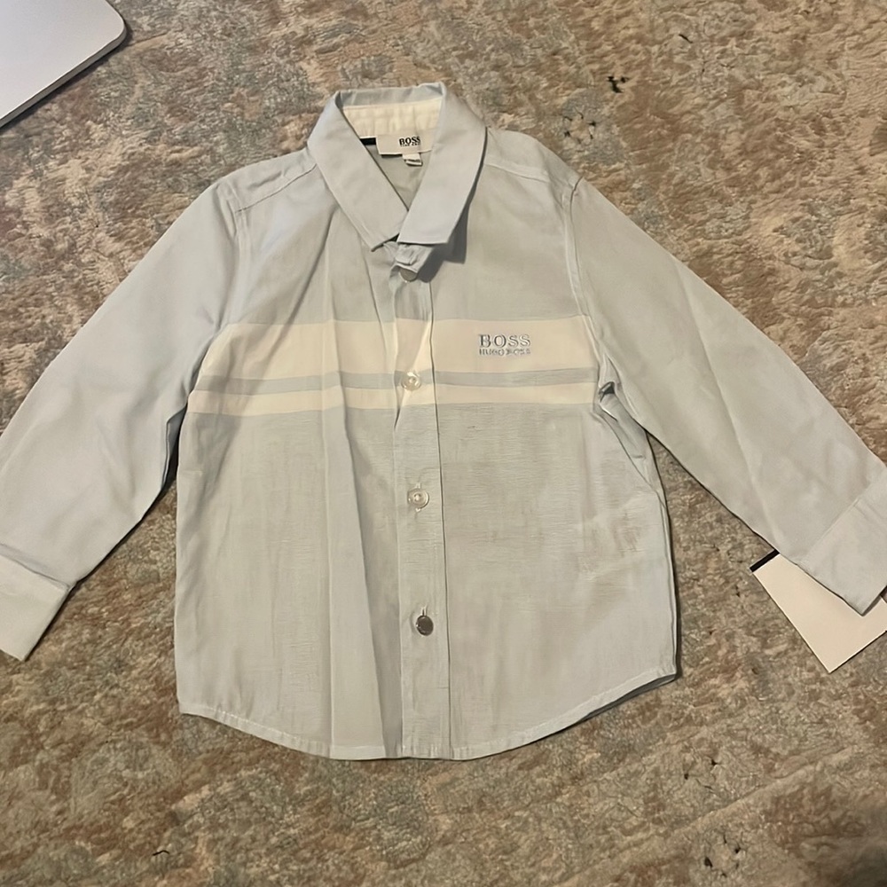 Hugo Boss size 18M light blue dress shirt
